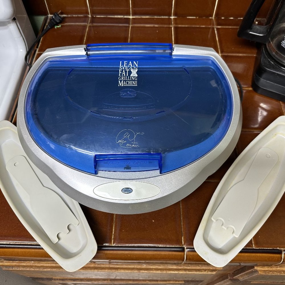 George Foreman Super Champ Family Size Grill with Indigo Blue Bun Warmer